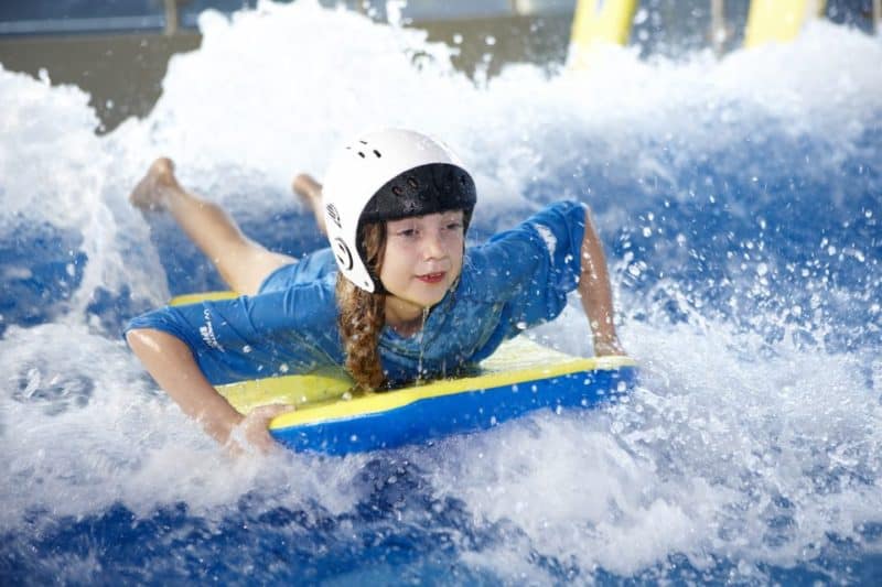 child body boarding at the LC Swansea