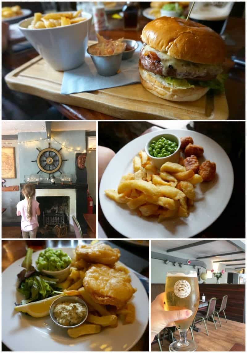 pictures of meals and interior of the ship inn gower wales