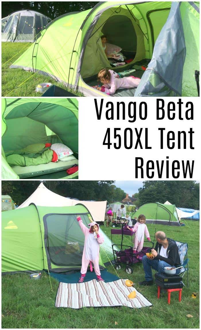 Vango Beta 450XL Tent Review (Best Festival Tent?) - We've been looking for a 4 man tent to take to family festivals for a while. We tried out the Vango Beta 450XL tent at Just So Festival and thought it had lots of great camping features. Find out more in our Pinterest camping review 
