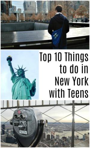 Top 10 Things to do in New York with Teens - All the places to visit with teenagers for their first visit to NYC #traveltips #NewYork #NYC