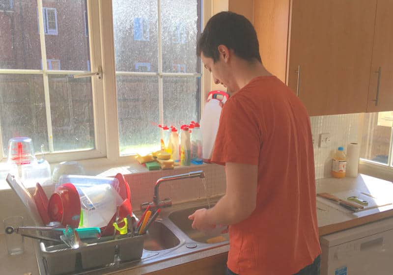 doing the washing up