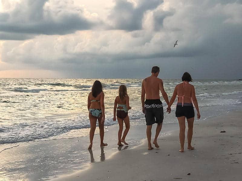 family on beach holiday