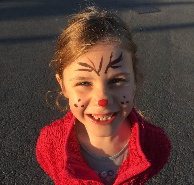 reindeer face paint child