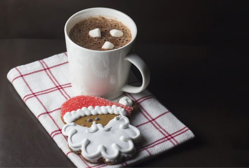 drink and cookies for santa