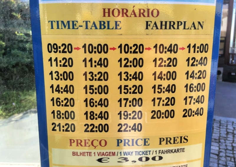 Albufeira Tourist Train Times