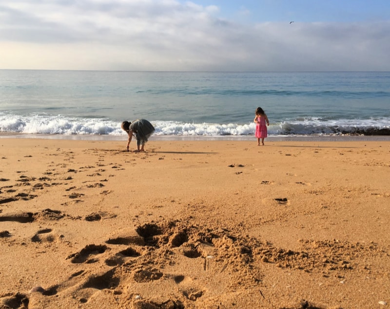two kids on beach
