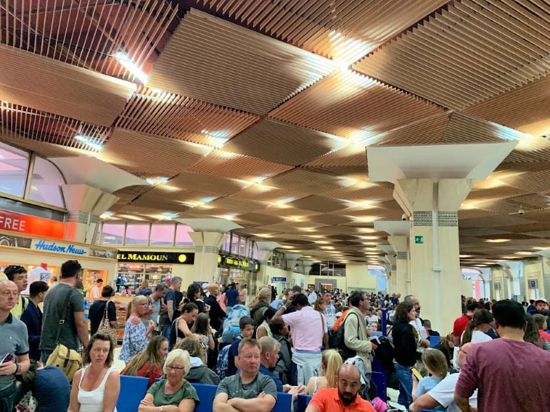 departure lounge agadir airport morocco