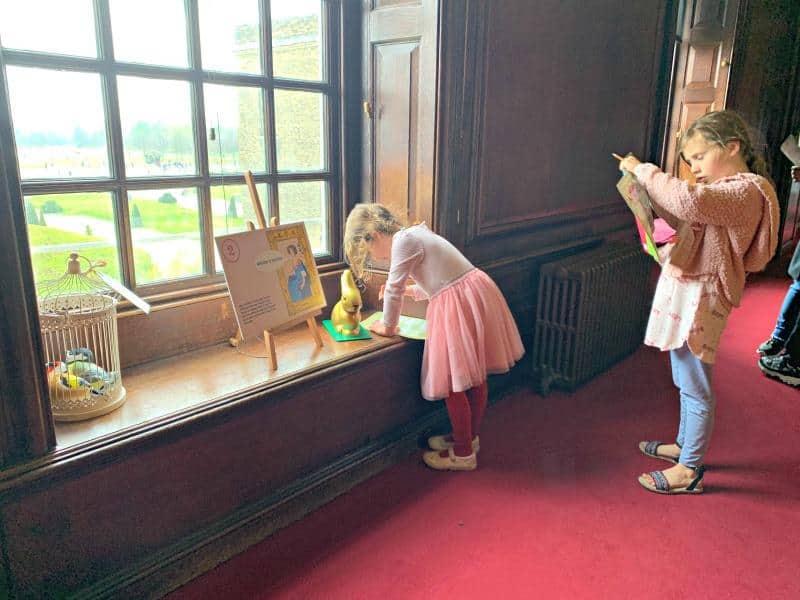 children doing easter treasure hunt inside Kensington palace