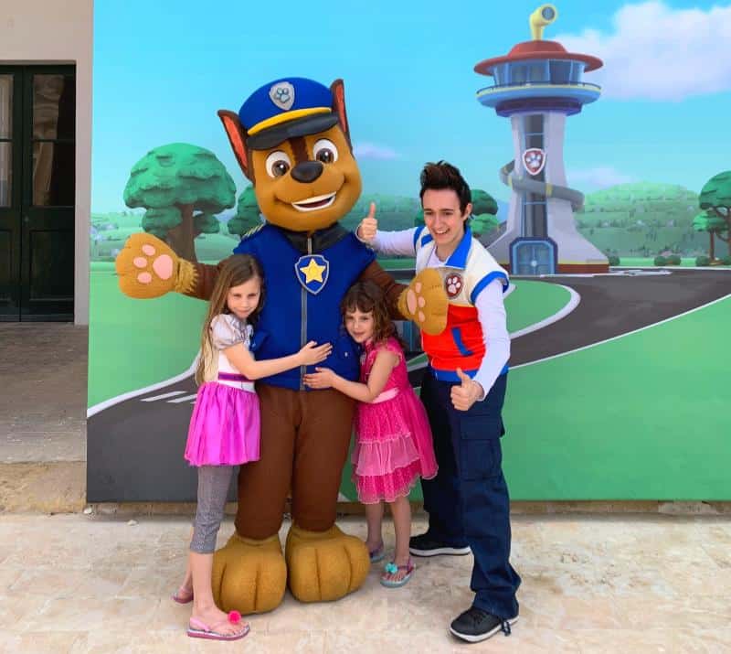 children with chase and ryder from paw patrol at nickelodeon event in malta