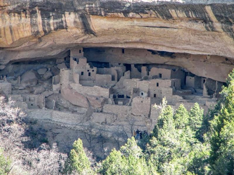ancient dwellings in caves at Mesa Verde National Park Colorado