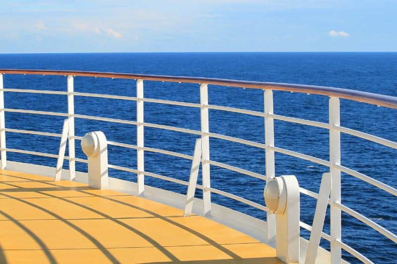 cruise ship deck with view of sea