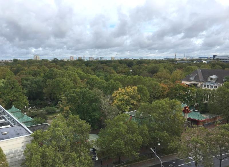 view of berlin zoo from hotel showing trees across 33 hectares