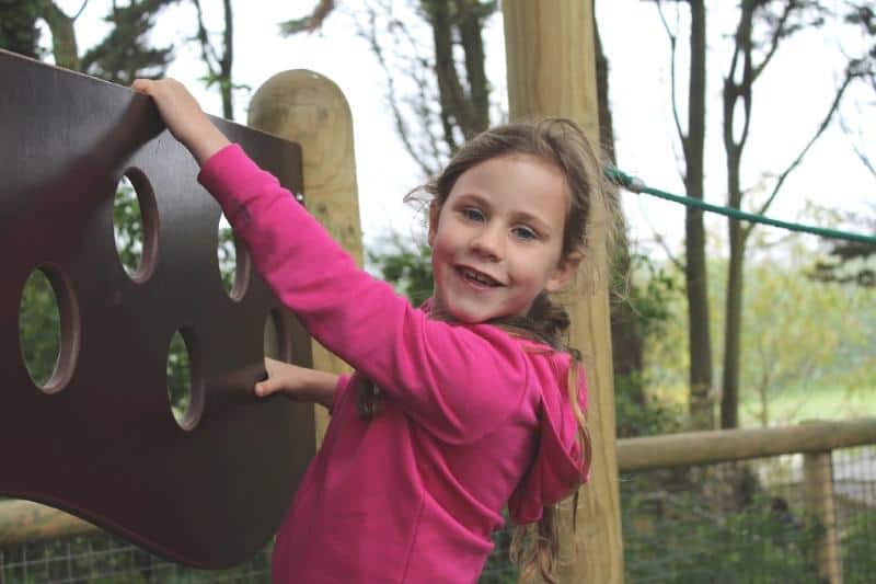 child playing on tarzan trail at newquay zoo