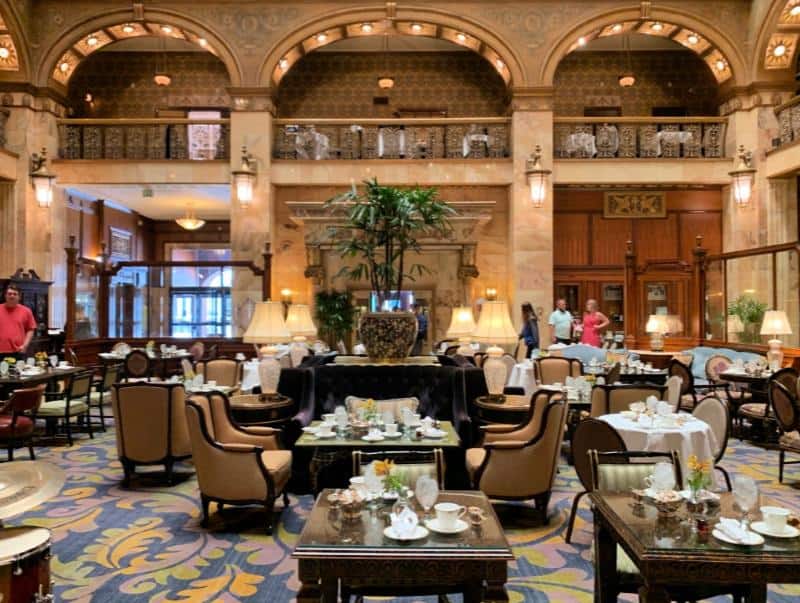 hotel lobby inside the brown palace hotel denver