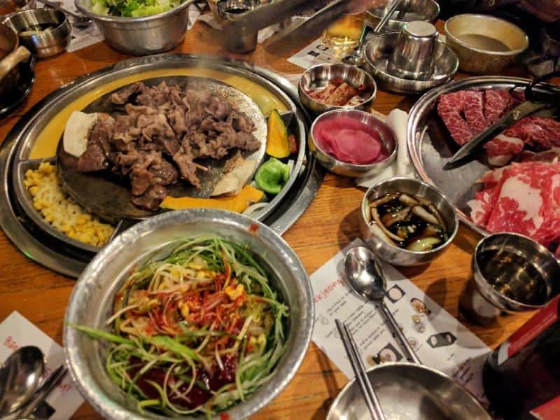 meal at Kang-hodong-baekjeong restaurant LA