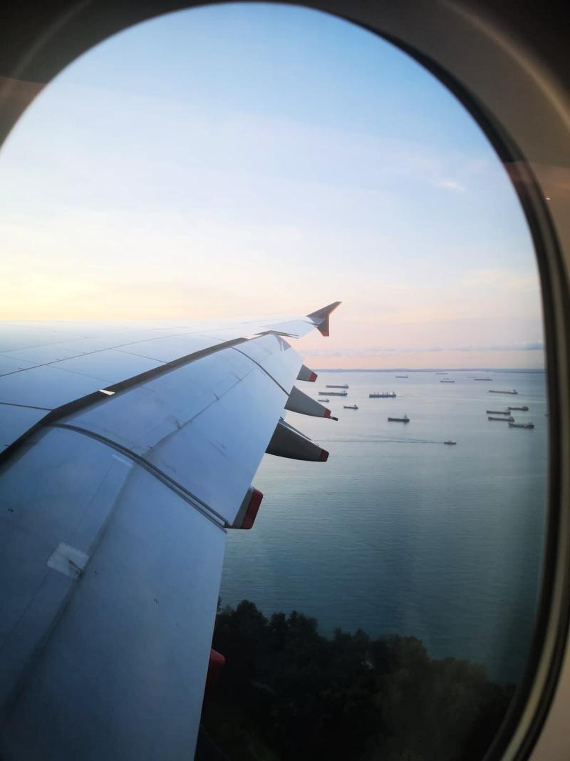 view of boats from plane