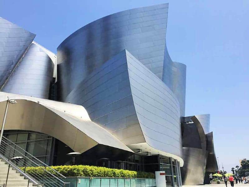 Outside walt disney concert hall building