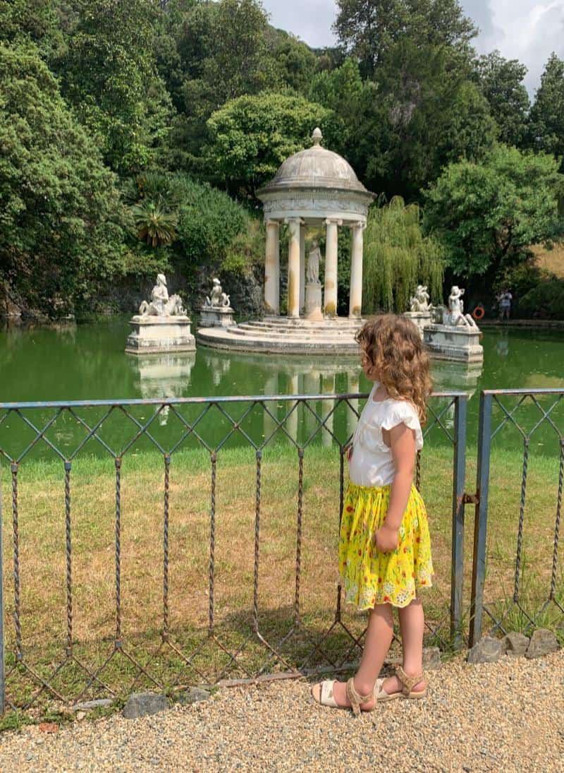 child at park of Villa Pallavinci Genoa