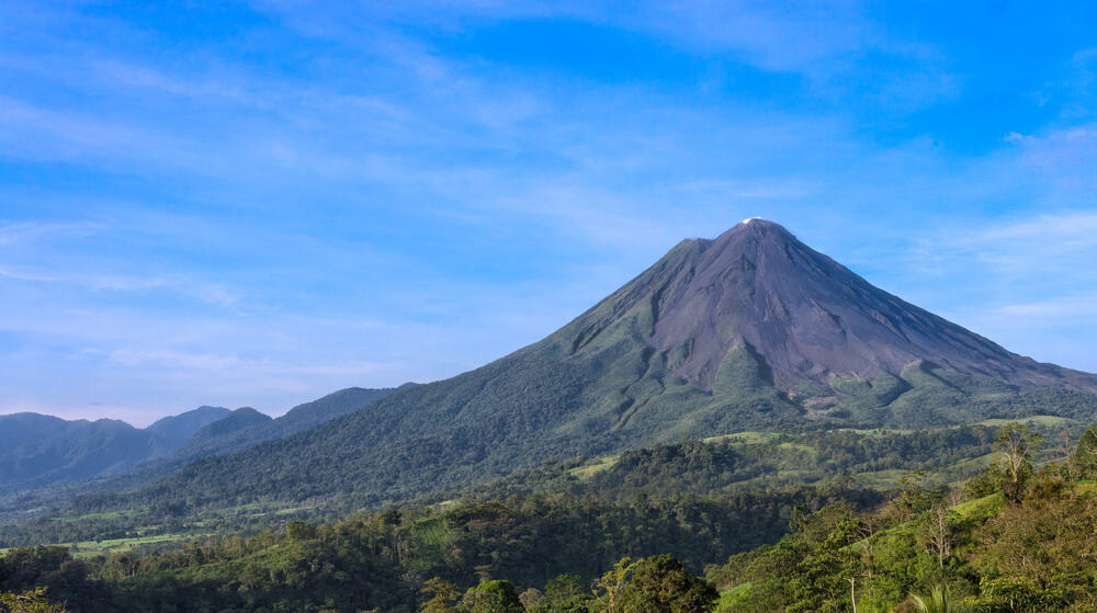 View of the Arenal Volcano in the province of Alajuela in Costa Rica.