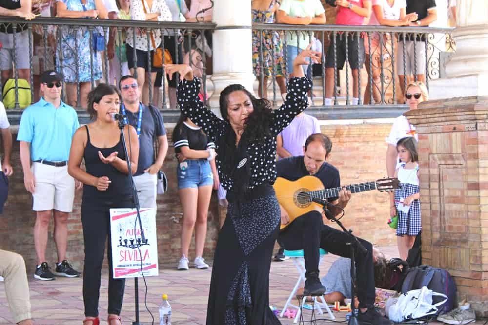 flamenco dancer at plaza de seville