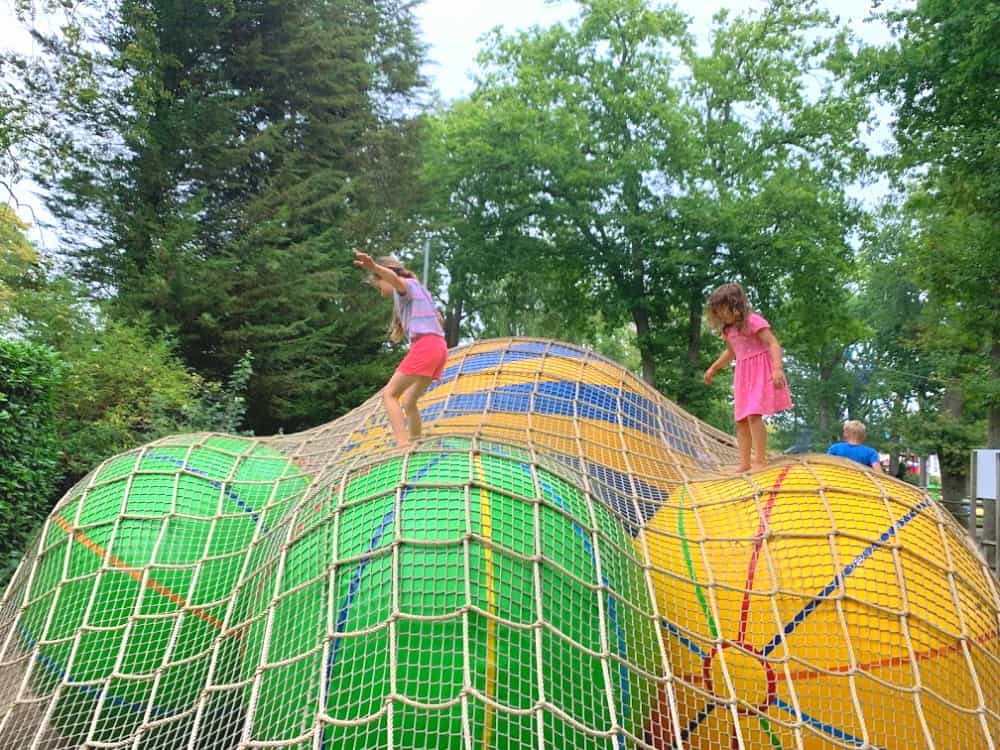 children climbing on park