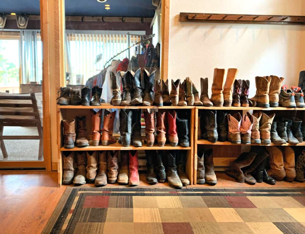 rack of cowboy boots