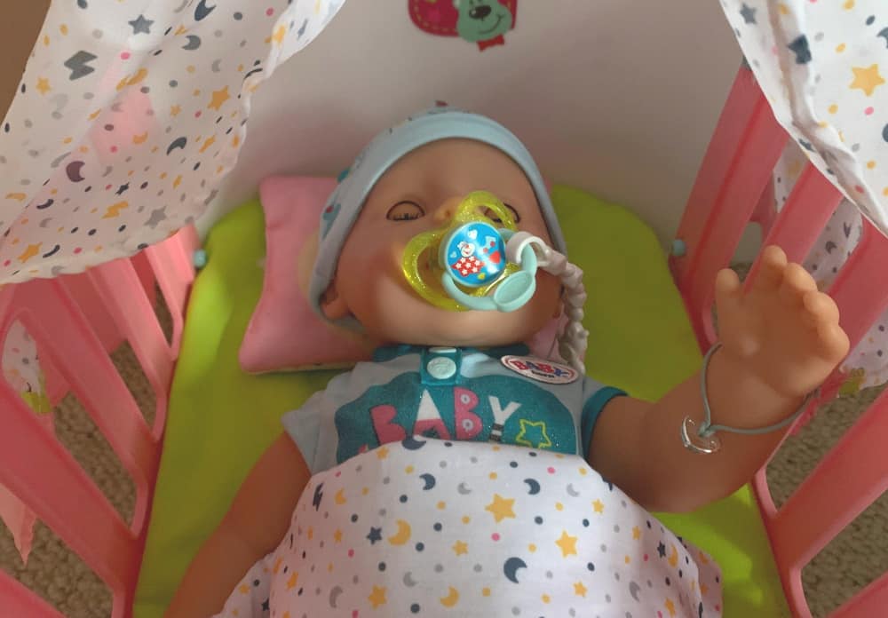 baby born doll asleep