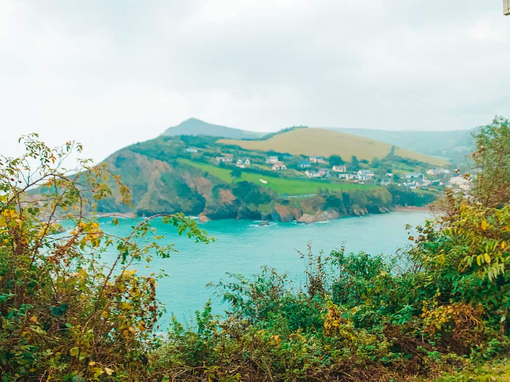 View of Combe Martin beach in a storm 