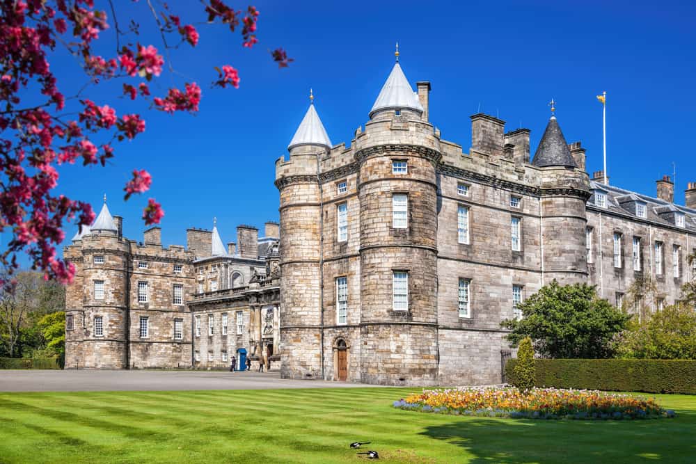 Palace of Holyroodhouse is residence of the Queen in Edinburgh, Scotland