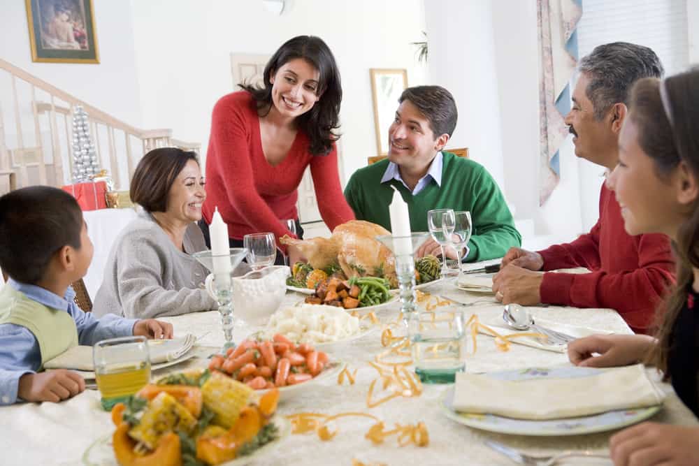 Family All Together At Easter Dinner