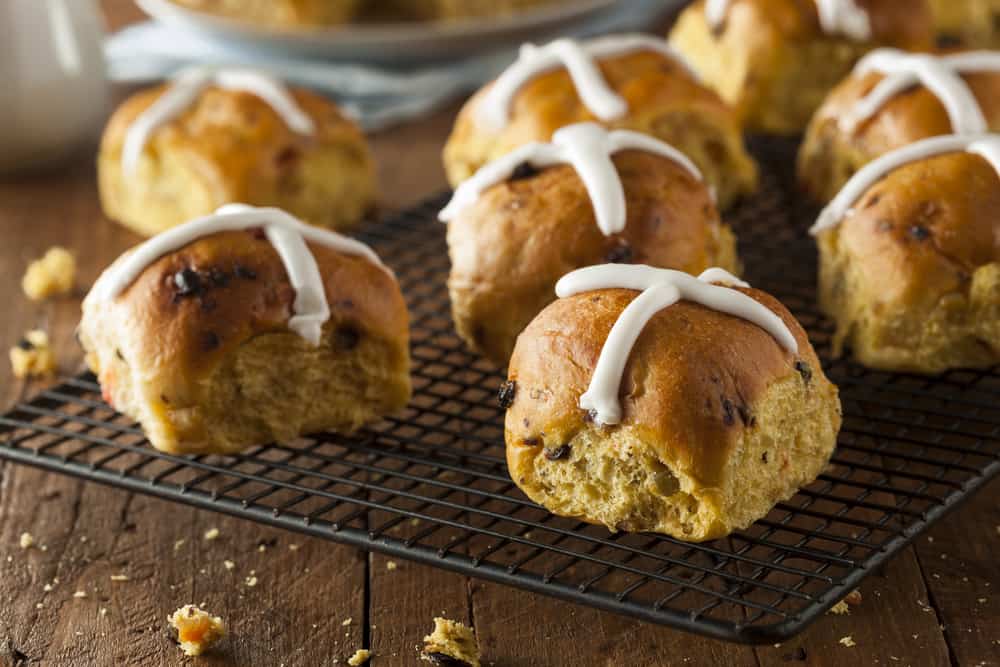 Homemade Hot Cross Buns Ready for Easter