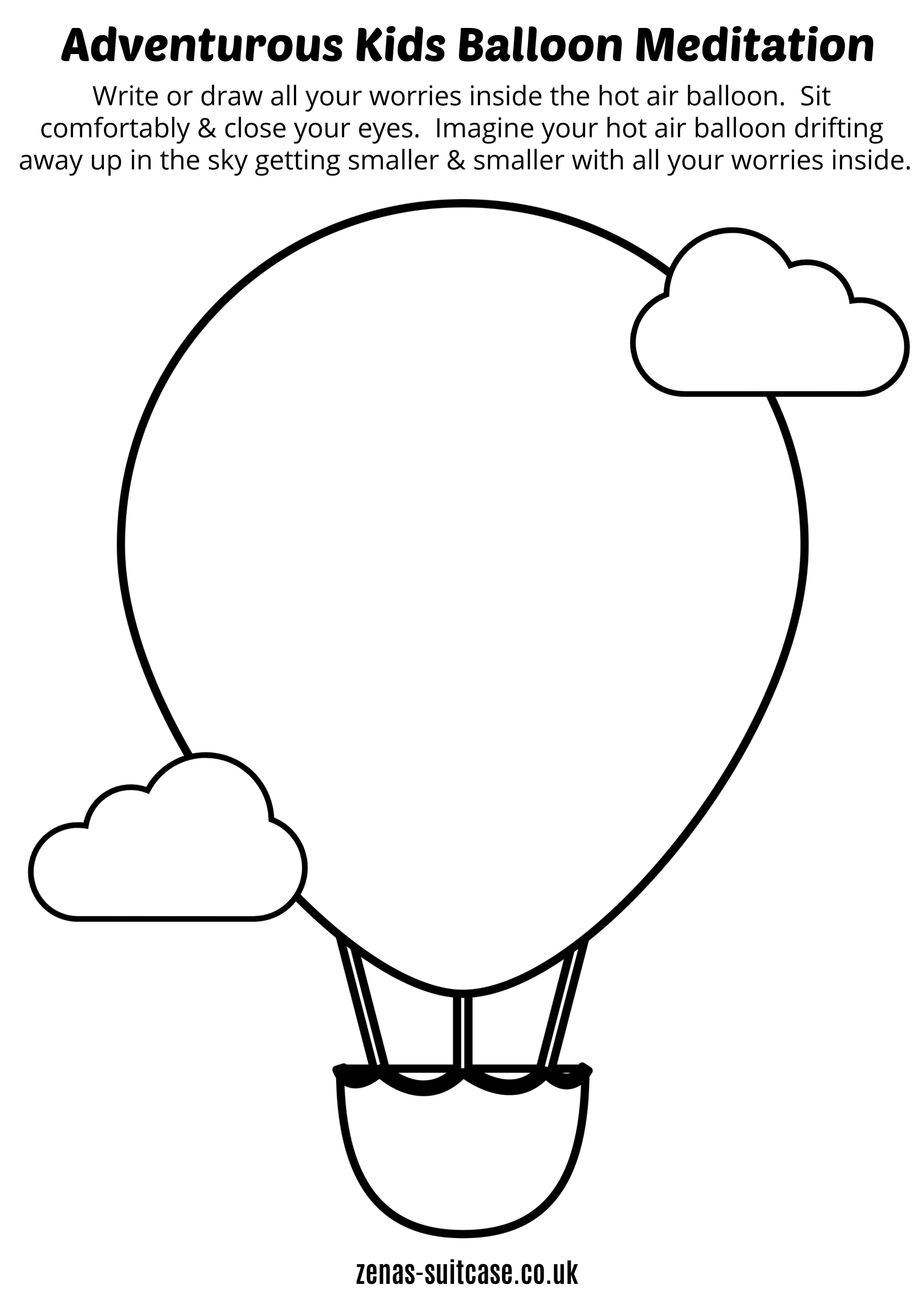 Kids Worksheet Balloon Meditation