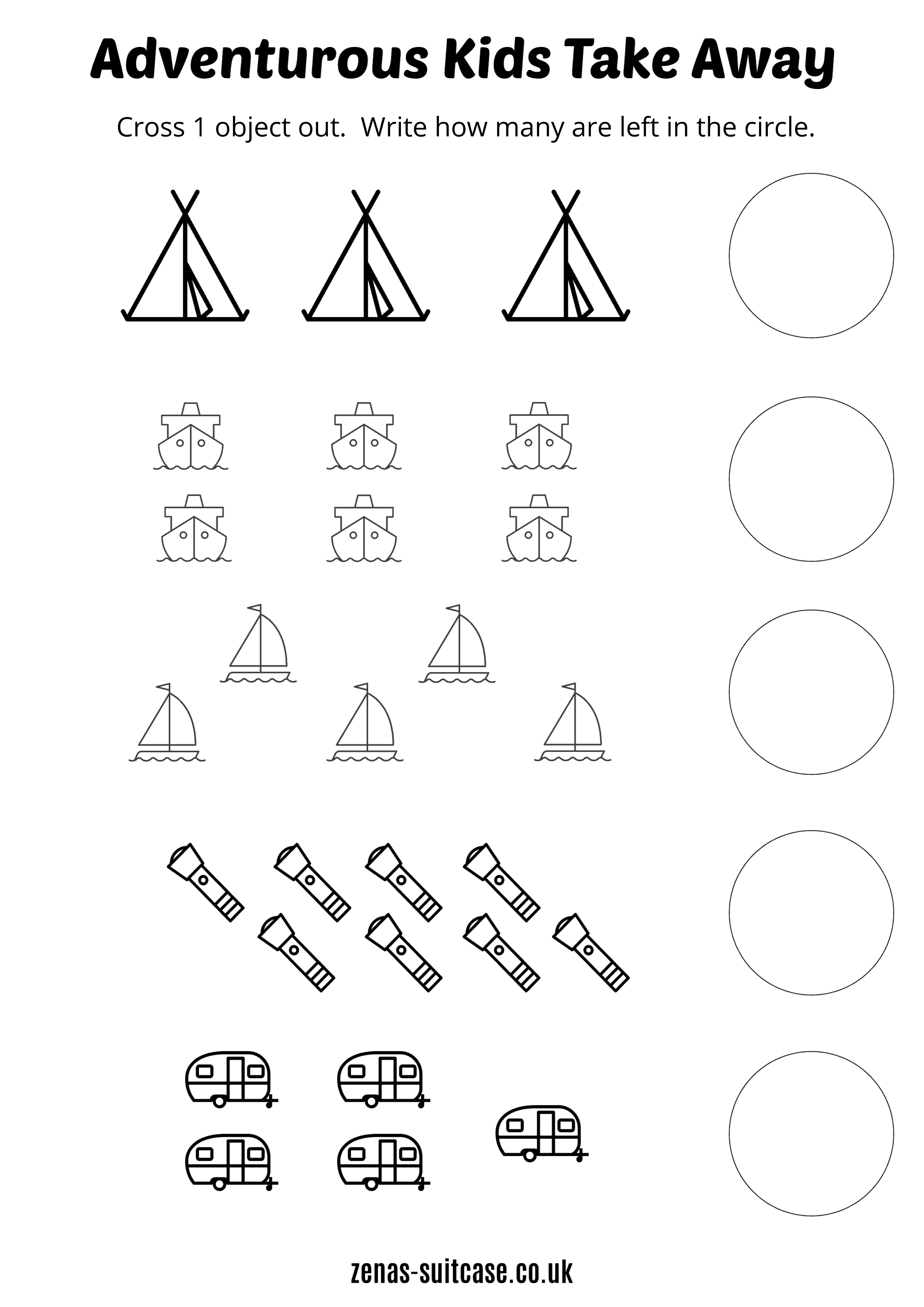 Kids Worksheet Maths Take Away