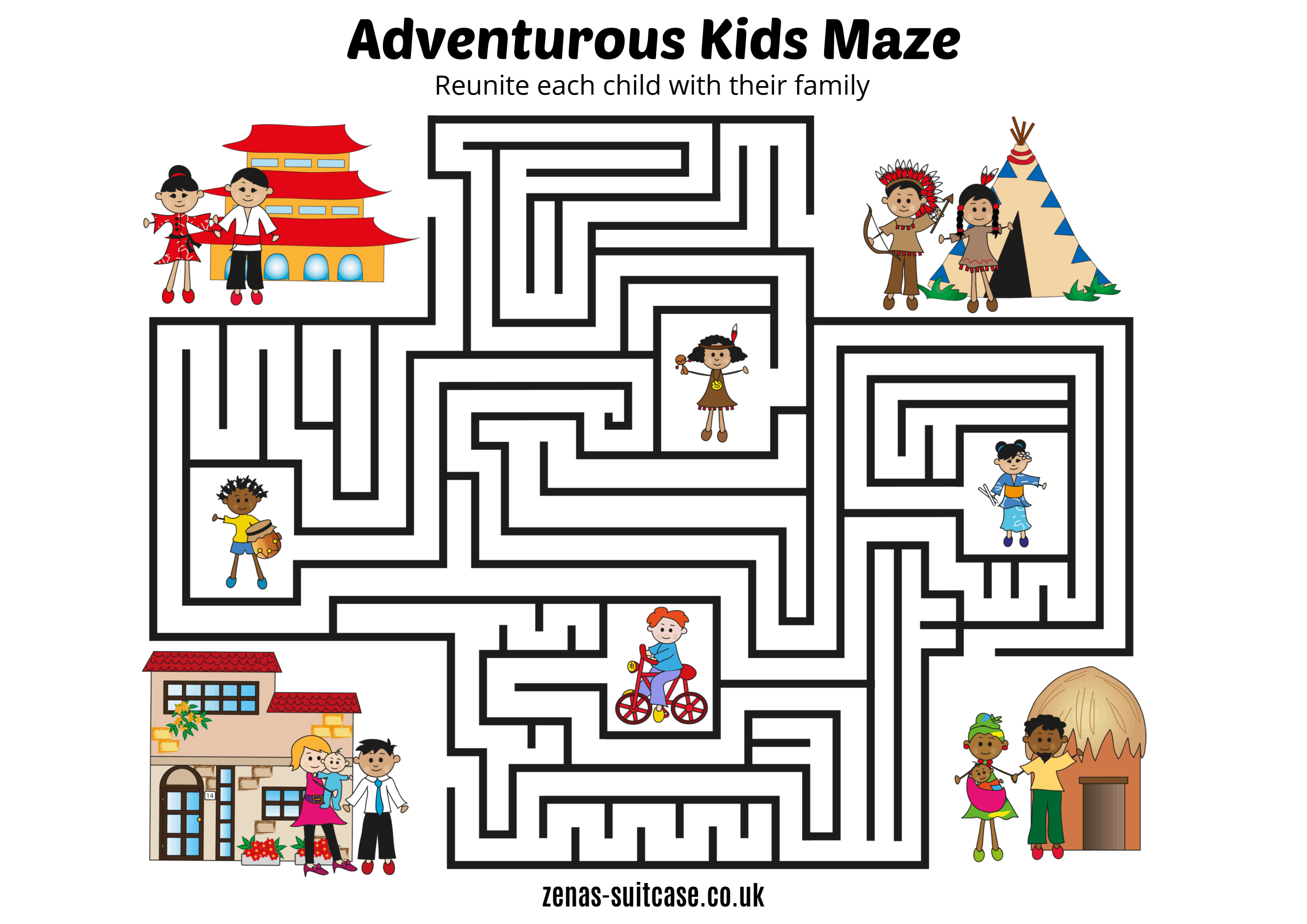 Kids Worksheet Travel Maze