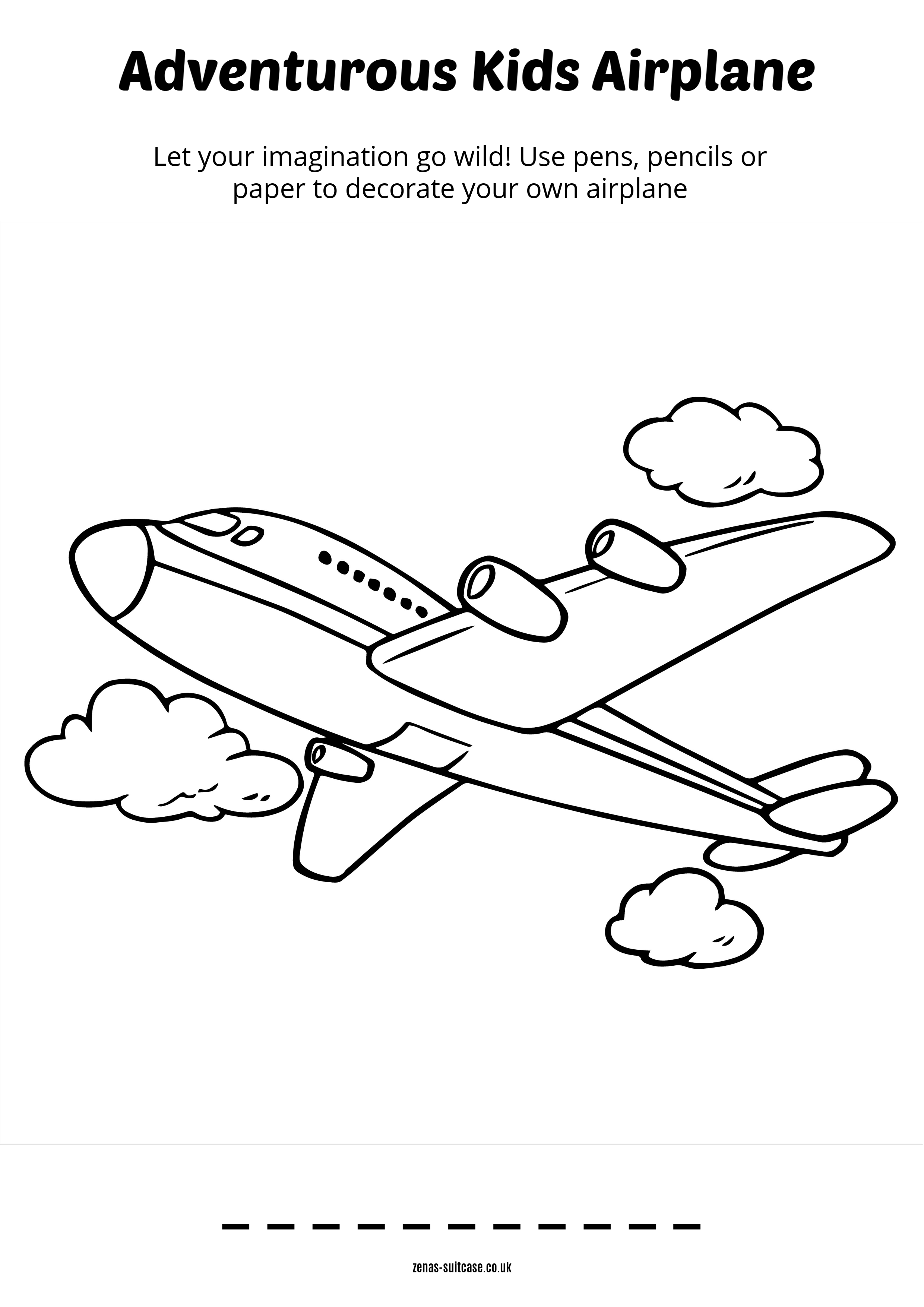 Kids Airplane Colouring For Kids 