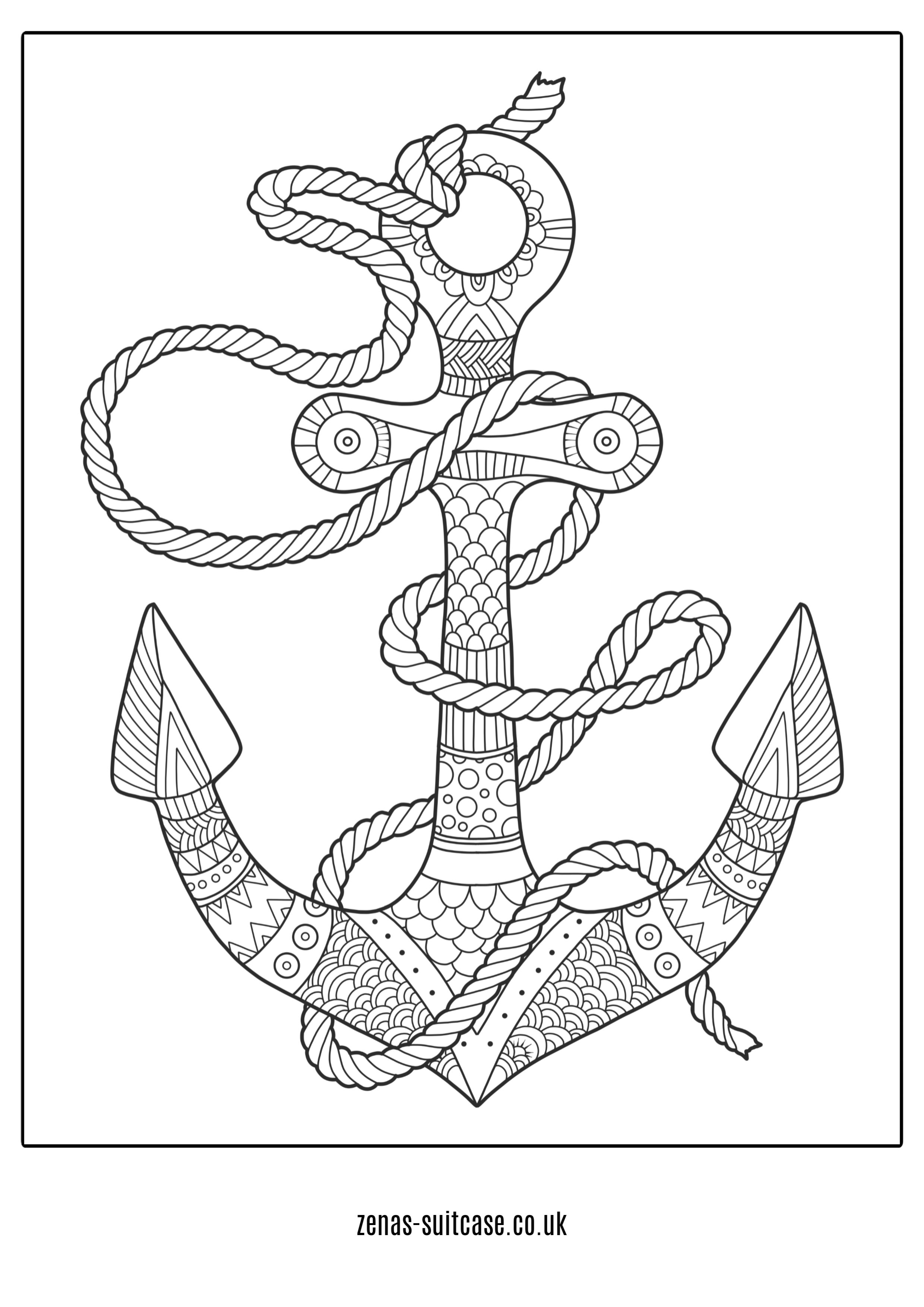 Ocean Colouring Page - Anchor