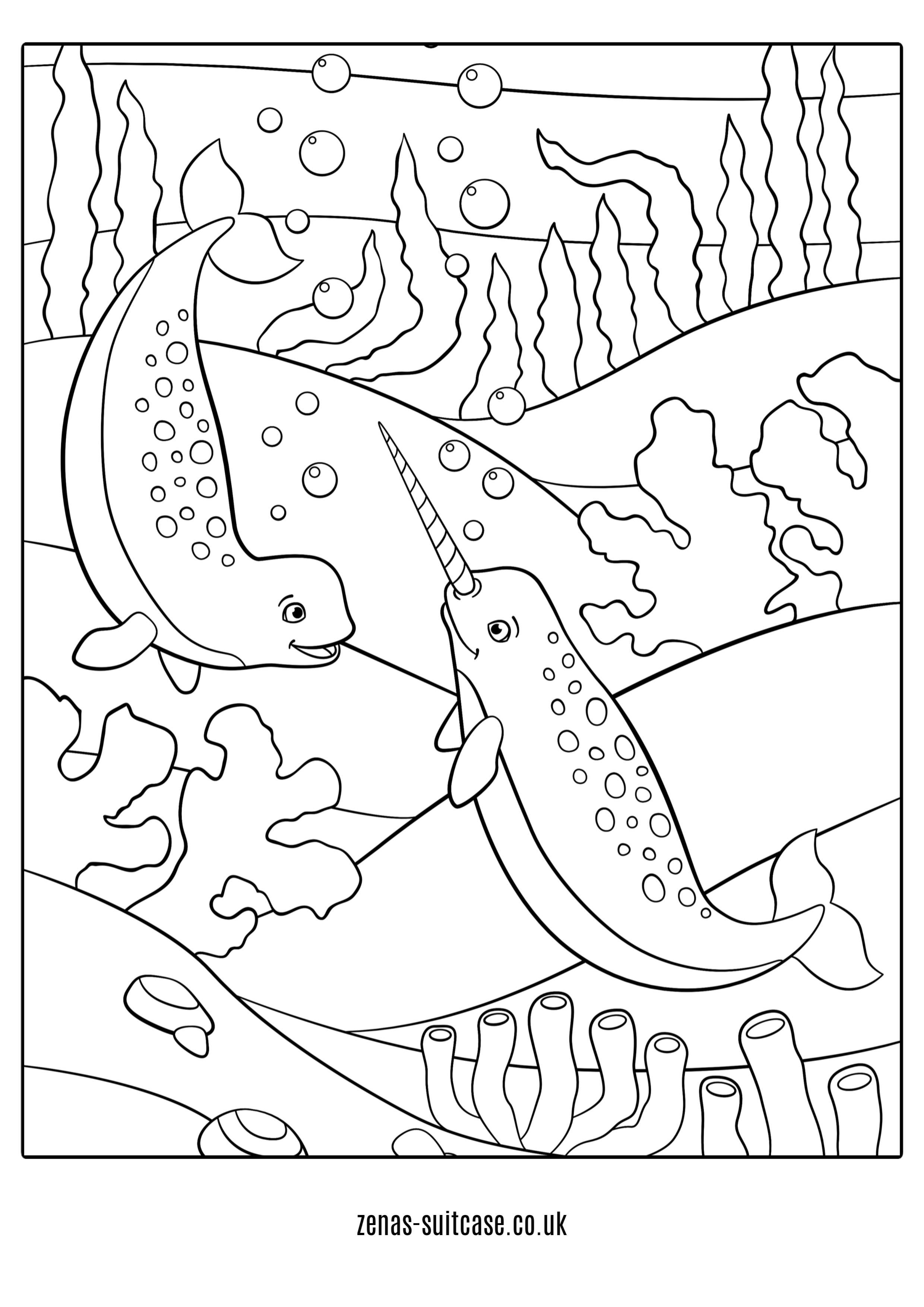 Coloring Pages Underwater Scene