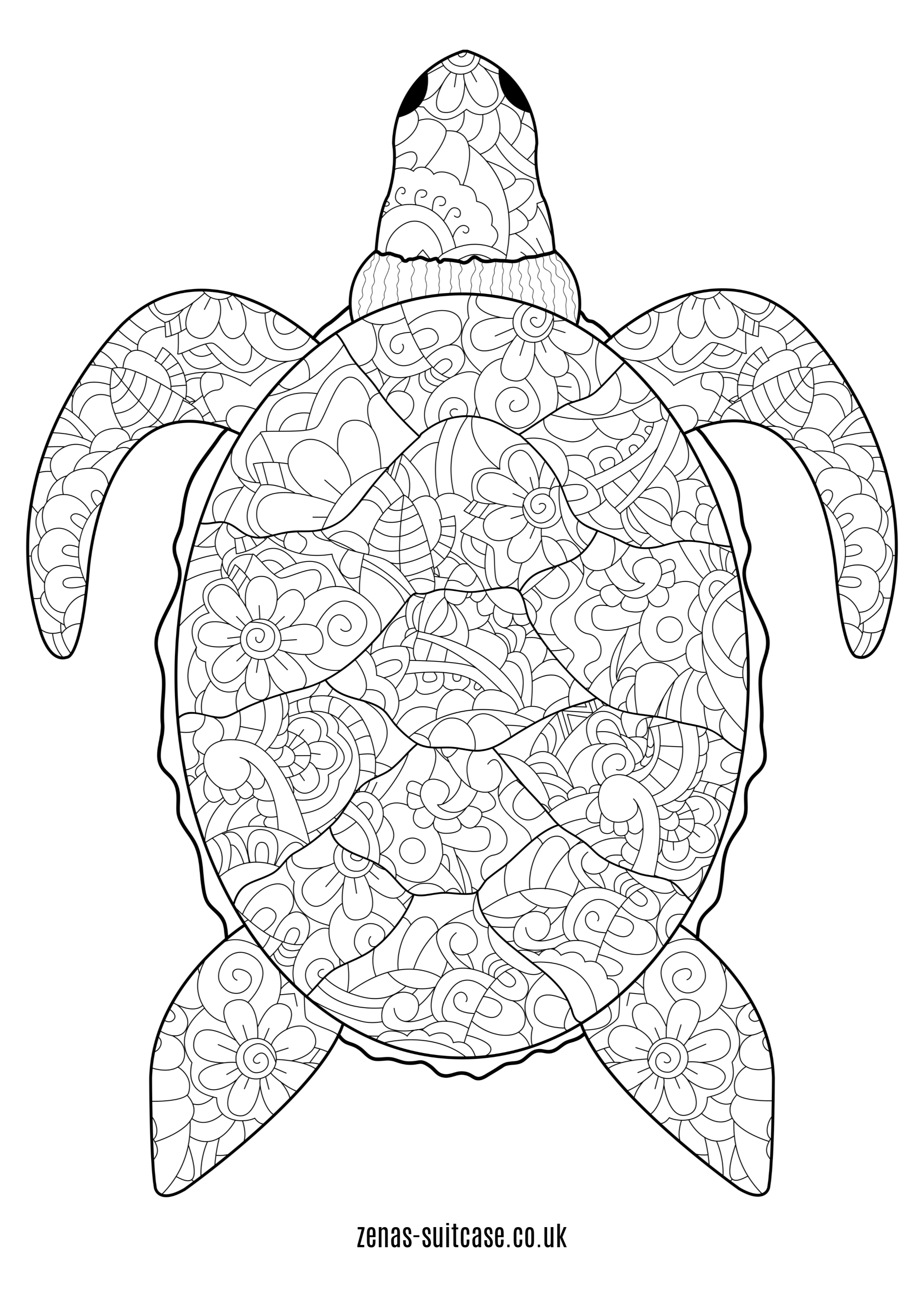 Ocean Colouring Page Sea Turtle