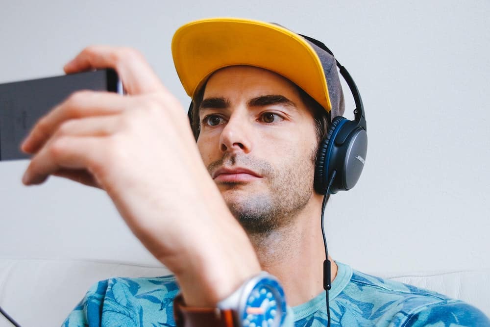 man wearing headphones