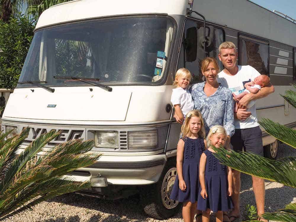 family with hymer van