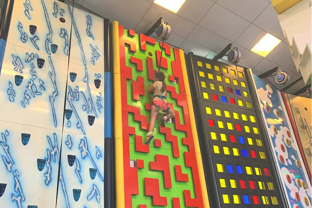 child climbing at clip n climb