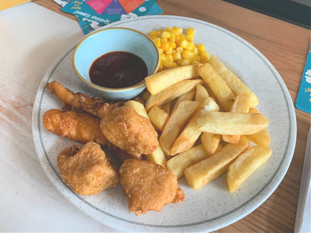 chicken nuggets and chips kids meal