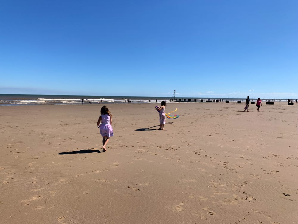 kids on mablethorpe beach