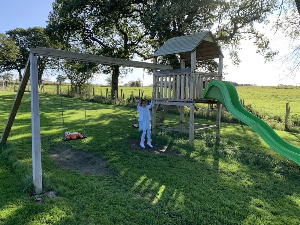 playing on the swing