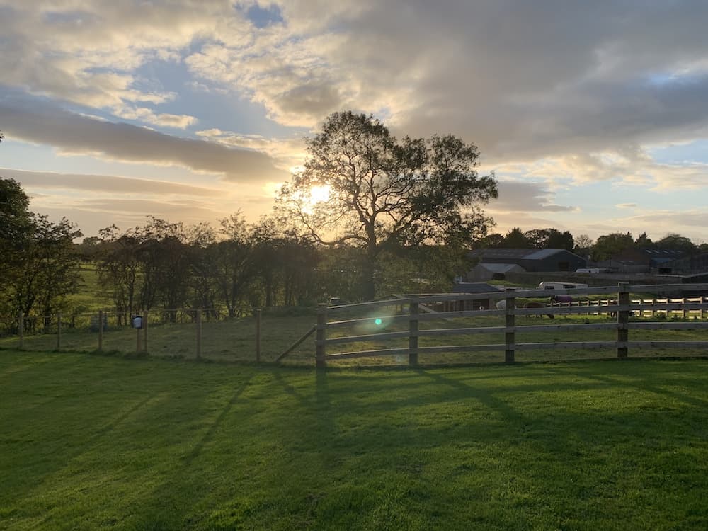 sunset at kidsnape farm 