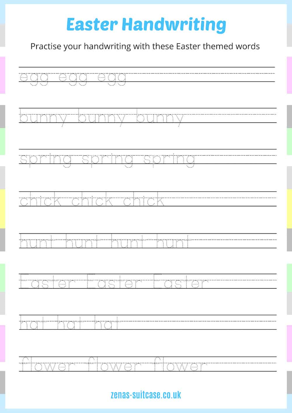 Kids Handwriting Easter