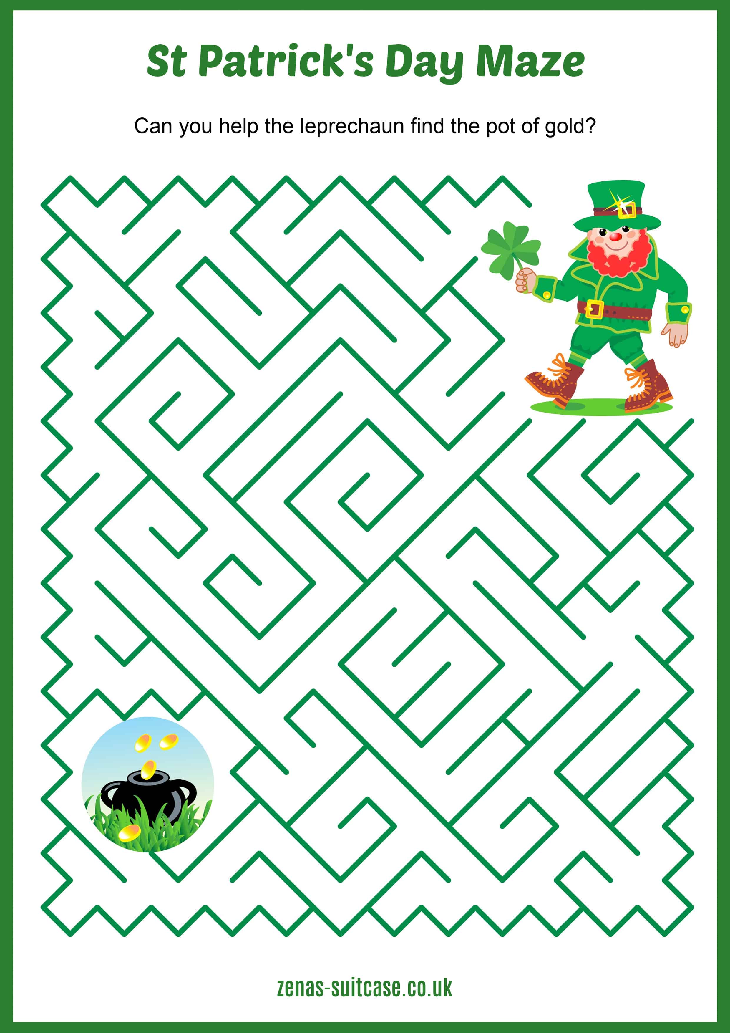 Kids Maze St Patrick's Day 