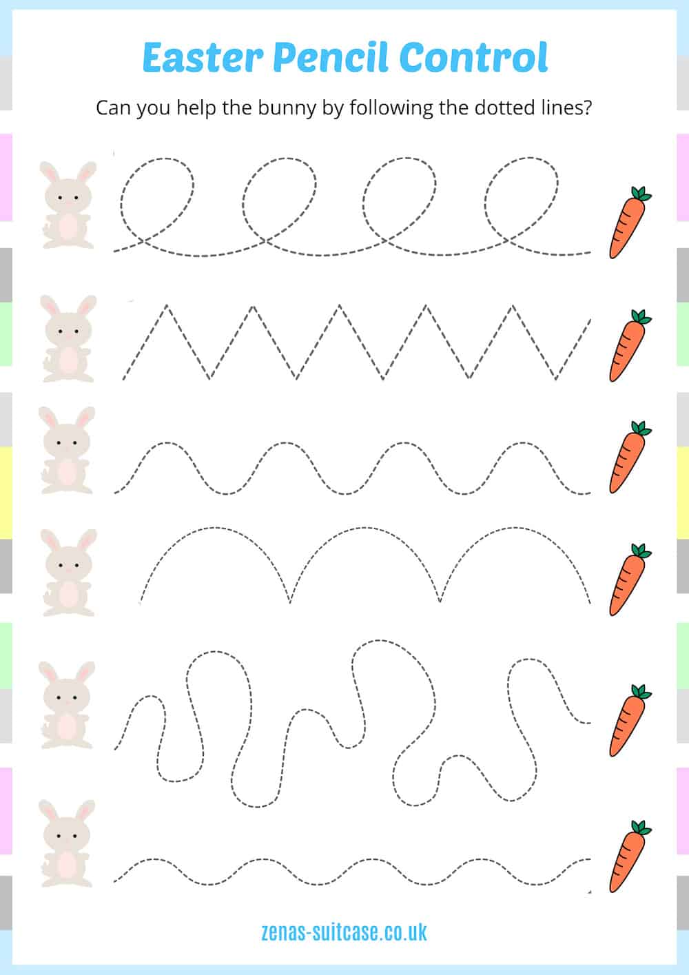 Kids pencil control Activity Easter 