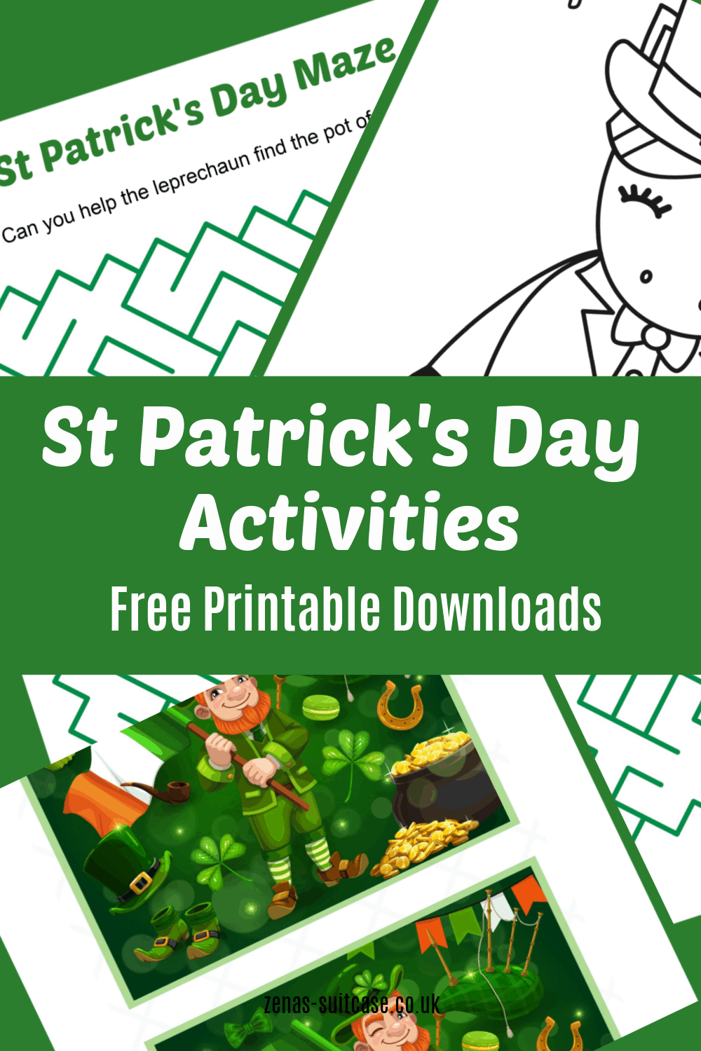 St Patrick's Day colouring and activities for kids - free to download 