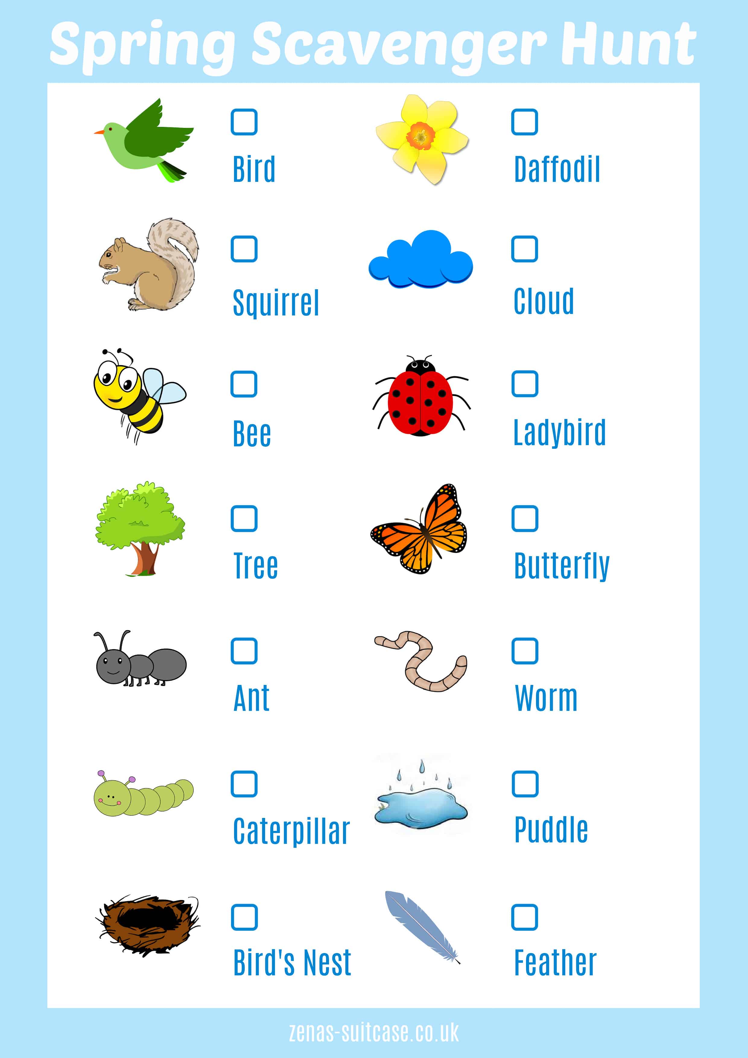 Free Printable Spring Scavenger Hunt Printable Word Searches